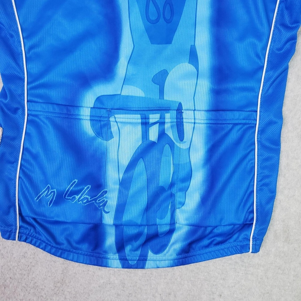 Santini Cycling Jersey Mens Medium Blue 88 Giro D'Italia Full Zip Pockets Bike - Picture 6 of 13
